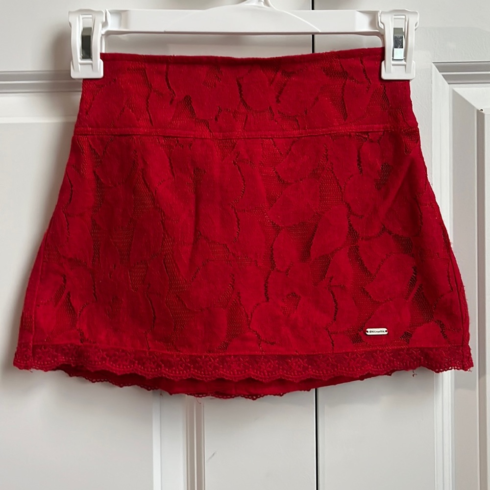 Red lace abercrombie kids skirt